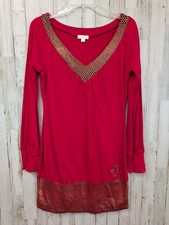 Vintage South Pole Dress Womans L Red Snake Print Gold Logo Hip Hop Streetwear