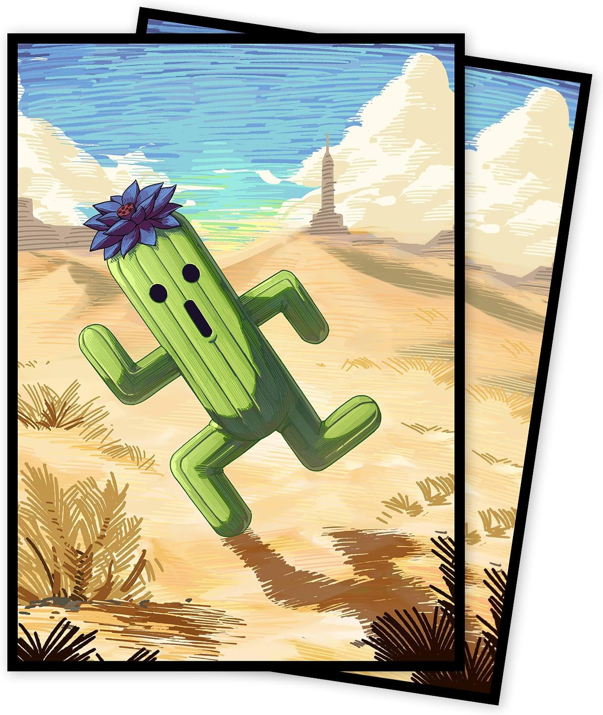 MTG Art Card Sleeves (Cactus Black Lotus) - 100-Pack Clear Front & Matte Back view 9