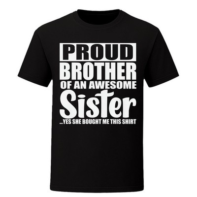 Lustiges T-Shirt Stolzer Bruder Geschwister Geburtstag Geschenk von Schwester Humor Herren Shirt