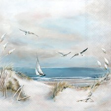 Decoupage Art Craft Napkins-Lunch Size 6.5" x 6.5" Sailing at Sea, Coastal