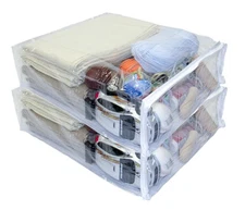 Oreh Homewares Heavy Duty Vinyl Zippered Closet Storage Bags (Clear) for
