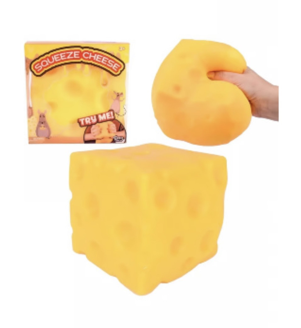 Giggle Zone Squeeze Cheese - Extra Large Squishy Block | Gag Gifts