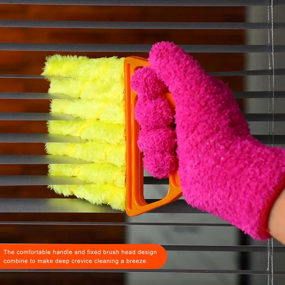 VCYOPN 4 PCS Blind Cleaner Duster Tool, 7 Finger Handheld Window ...