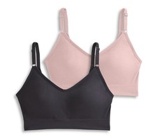 Jockey Set of 2 Seamfree Back Smoothing Cami Strap Bras Black/CoralMist XL New