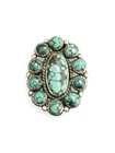 Vintage Navajo Sterling Silver Turquoise Cluster Ring Size 8