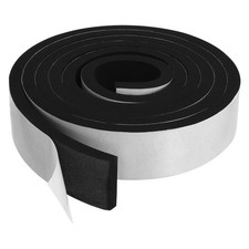 1 Roll 2" x 1/2" x 10 Ft Weather Stripping Door Seal Strip for Home Black