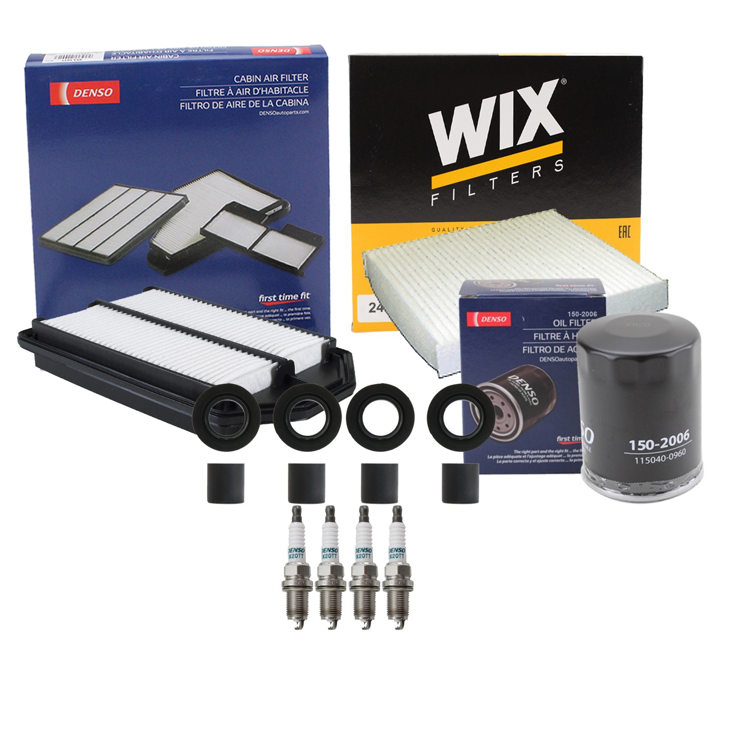 Denso Tune Up Kit NGK 4 Spark Plugs  Boots Kit for CR-V 2.4 L4 Auto K24Z1 07-09