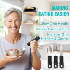 3Pc Adaptive Weighted Utensils Easy Grip for Tremors Arthritis Parkinsons