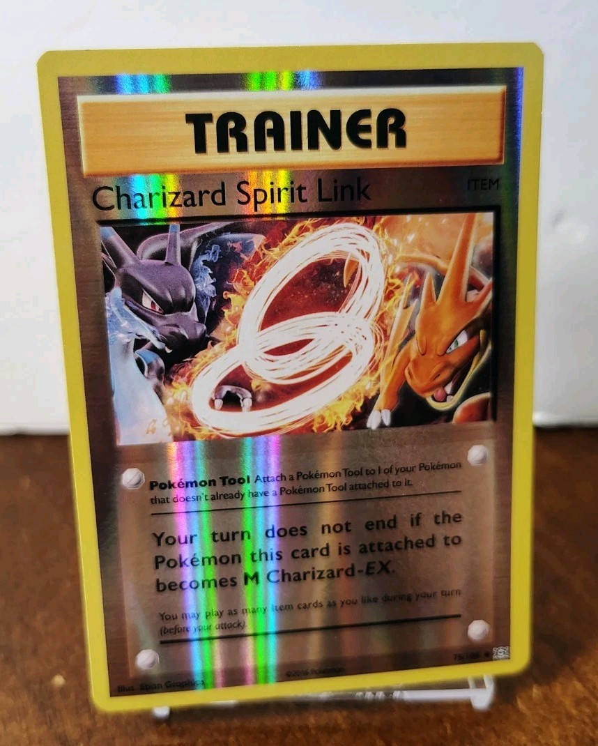 POKEMON CHARIZARD SPIRIT LINK 75/108 REVERSE HOLO XY EVOLUTIONS MP-LP