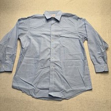 Brooks Brothers Dress Shirt Mens 17 3/4 Blue 346 Non-Iron Business Plaid