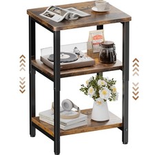 Side Table, Bedside Table, End Table, Sofa Table, Height Adjustable Nightstand