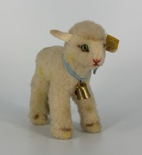 VINTAGE STEIFF Lamb LAMBY with BELL BUTTON TAG - 6" PLUSH LAMB - 1950's