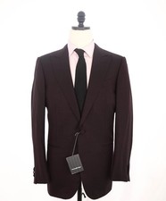 2,995 ERMENEGILDO ZEGNA - PEAK LAPEL Burgundy Dinner Jacket 1-Piece - 40R