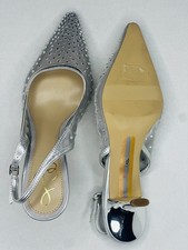 Sam Edelman Bianka Slingback Women's Heels Soft Silver Mesh Size 6.5 M
