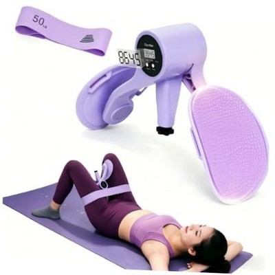 Thigh Trainer for Women, 12-80LB Adjustable Resistance Inner Thigh Light Purple