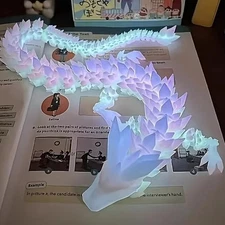 3D Divine Dragon LED Night Light Statue Sculpture Aquarium Decor Desktop Ornamen