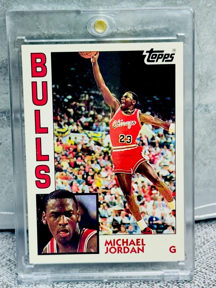 TARJETA DE NOVATO DE Michael Jordan topps the rookies original auténtica camiseta de los bulls #23 Foto 4 de 4