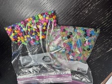 Pony Beads Lot 6x9mm Opaque Transparent Glow Plastic Beads Preowned
