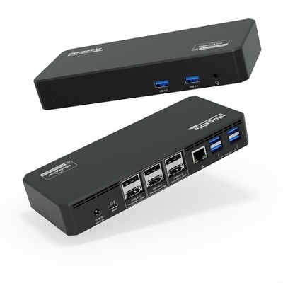 Plugable 12-in-1 USB C Dockingstation - Triple Monitor - Triple 4K Displays 