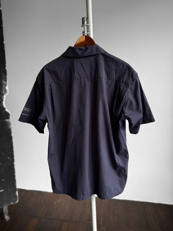 CAT Caterpillar Hombres Azul Manga Corta Abotonada Camisa de Trabajo Bolsillo... - Imagen 2 de 4