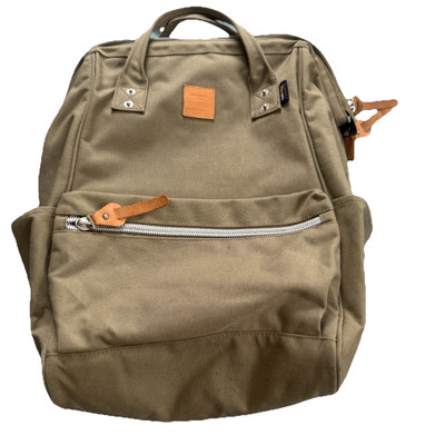 Himawari Light Green Canvas Backpack Diaper Bag Tote Purse Luggage