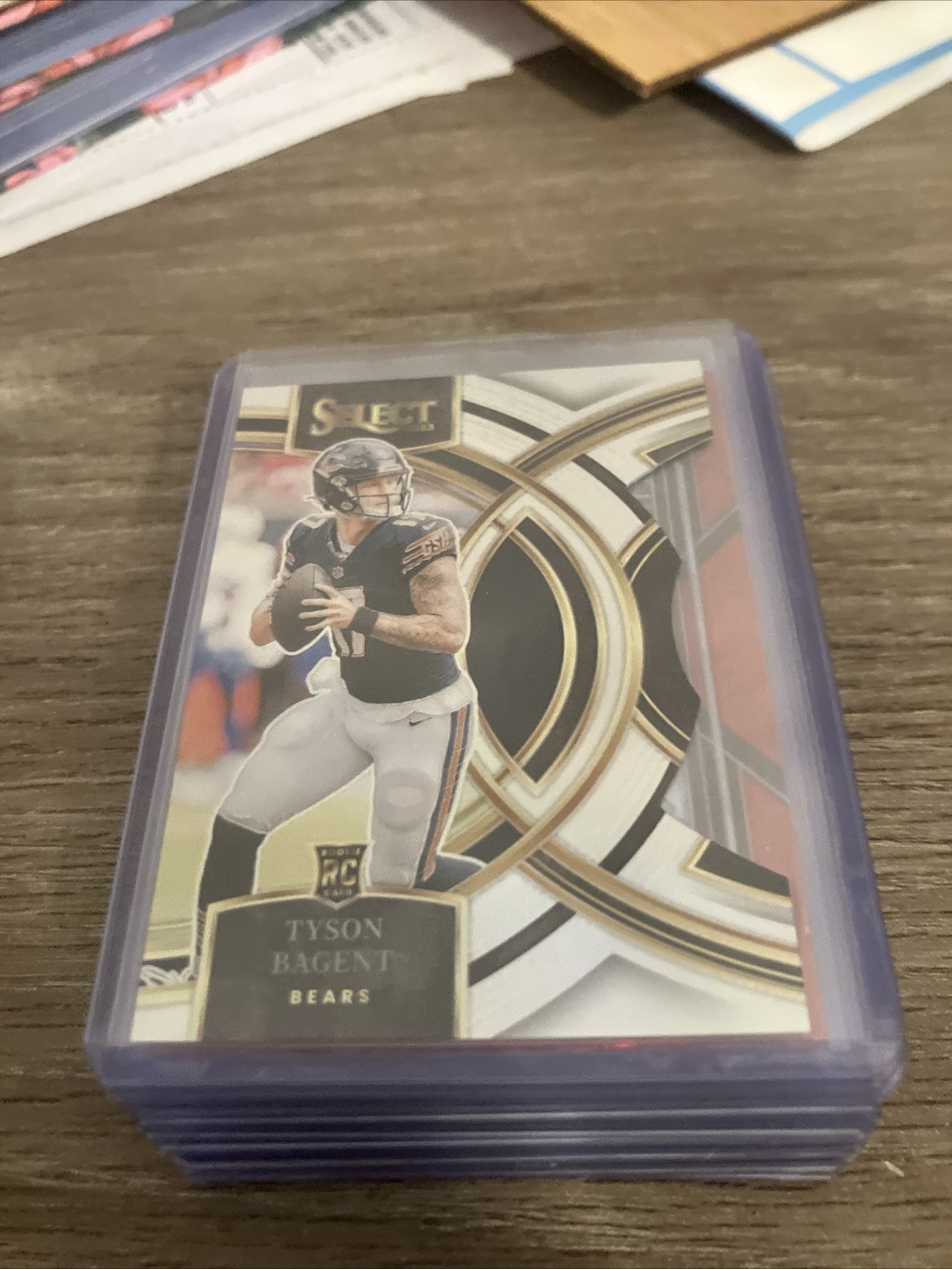 Tyson Bagent RC Silver Prizm Premier Level Die Cut 2023 Panini Select #123 Bears