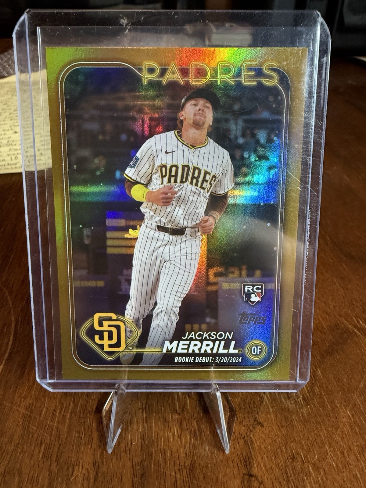 2024 Topps Update Series-Rookie Debut Jackson Merrill #US169 Gold Rainbow Foil