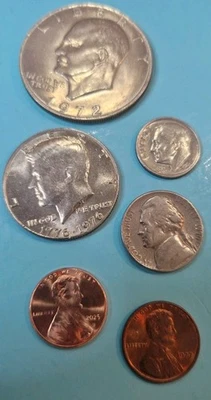 2025 D LETZTER CENT U.1977  ALLES BANKFRISCH 1972 DOLLAR, 1976 50CENT,1965,70 - Bild 1 von 4