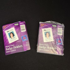 2 Packs Avery Heavy Duty 50 Badge Holders Vertical 4x3" Clear 25/Pack 74472