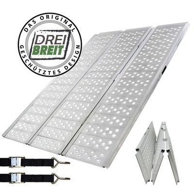 Auffahrrampe Verladerampe Rampe extrabreit Alu 175 cm 1020kg 2-fach klappbar