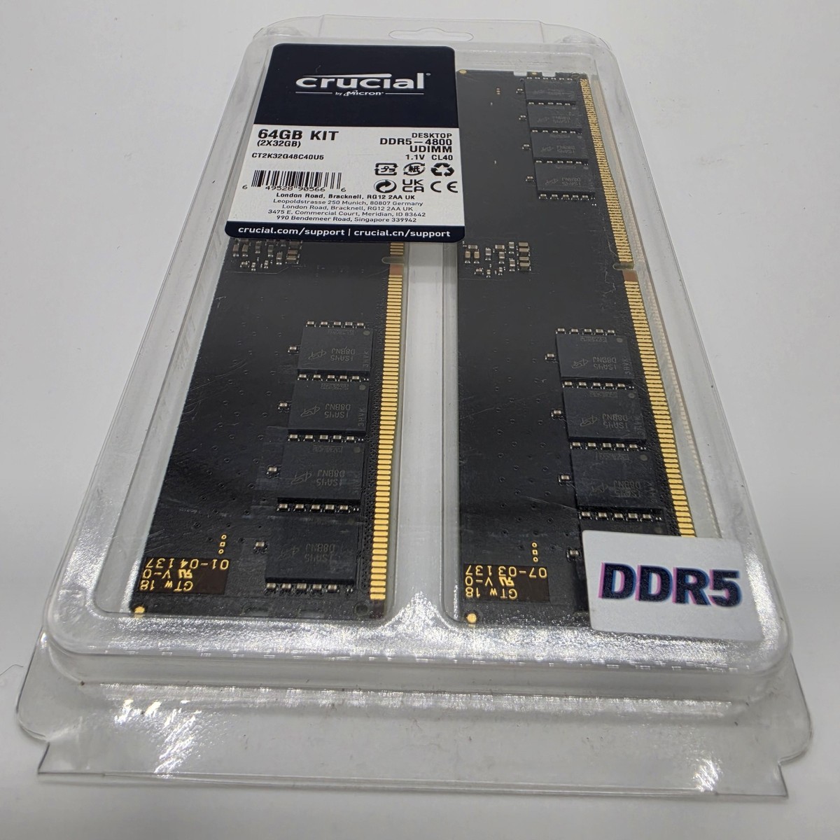 Buy Crucial 64GB (2 x 32GB) PC5-38400 (DDR5-4800) UDIMM Memory