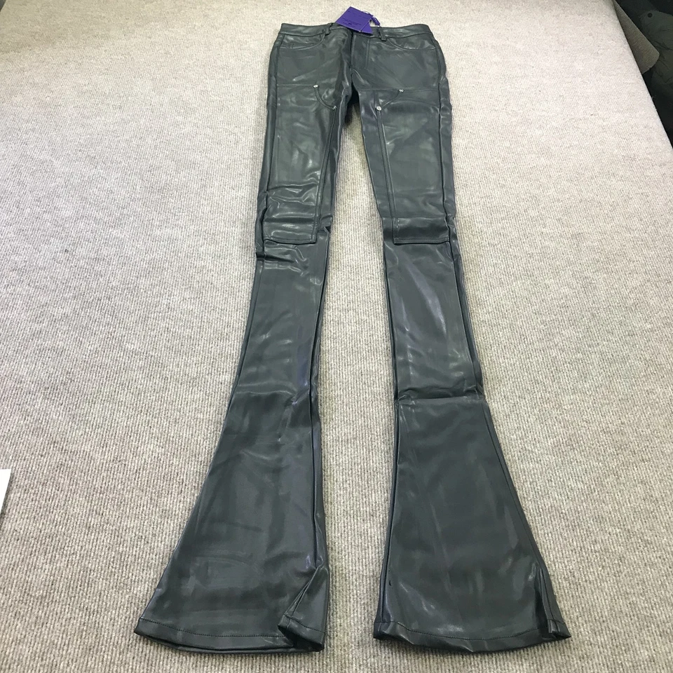 Брюки мужские Guapi 28 черные искусственная кожа расклешенные ограниченный выпуск дизайнерские 54/100 - Изображение 2 из 4