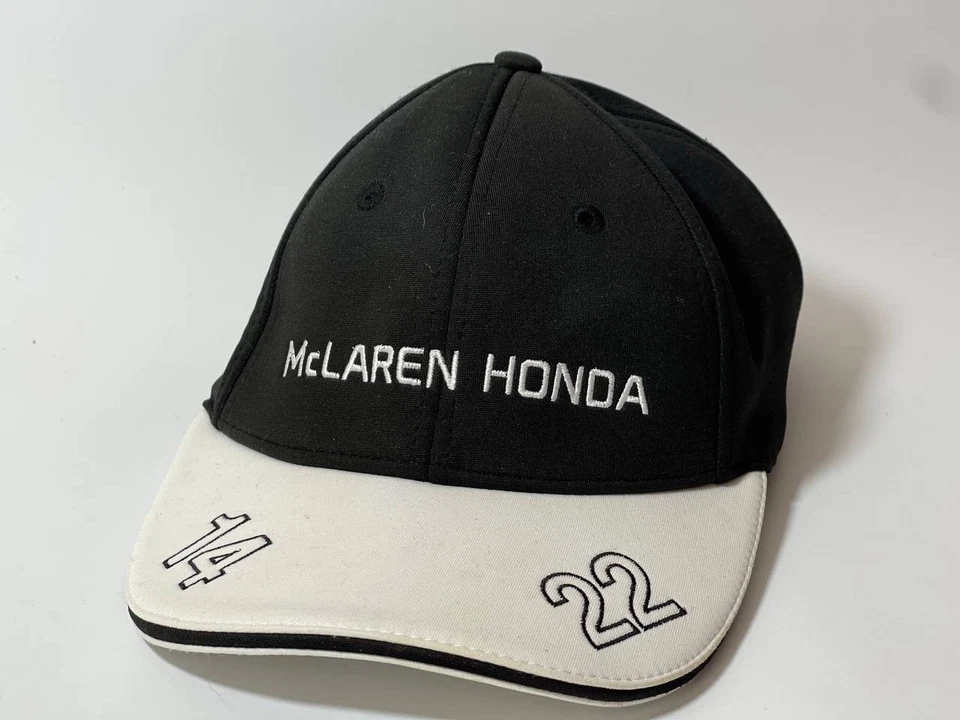 McLaren Honda Formula 1 Cap #14 #22 Adjustable Black White Hat Team Alonso Butto - Image 3 of 4