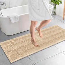 OLANLY Thick Bathroom Runner Rugs 59x20, Chenille Long Bath 59" X 20", Beige