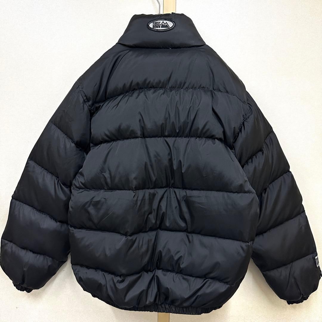 First Down Reversible Black Down Jacket S Vintage… - image 3