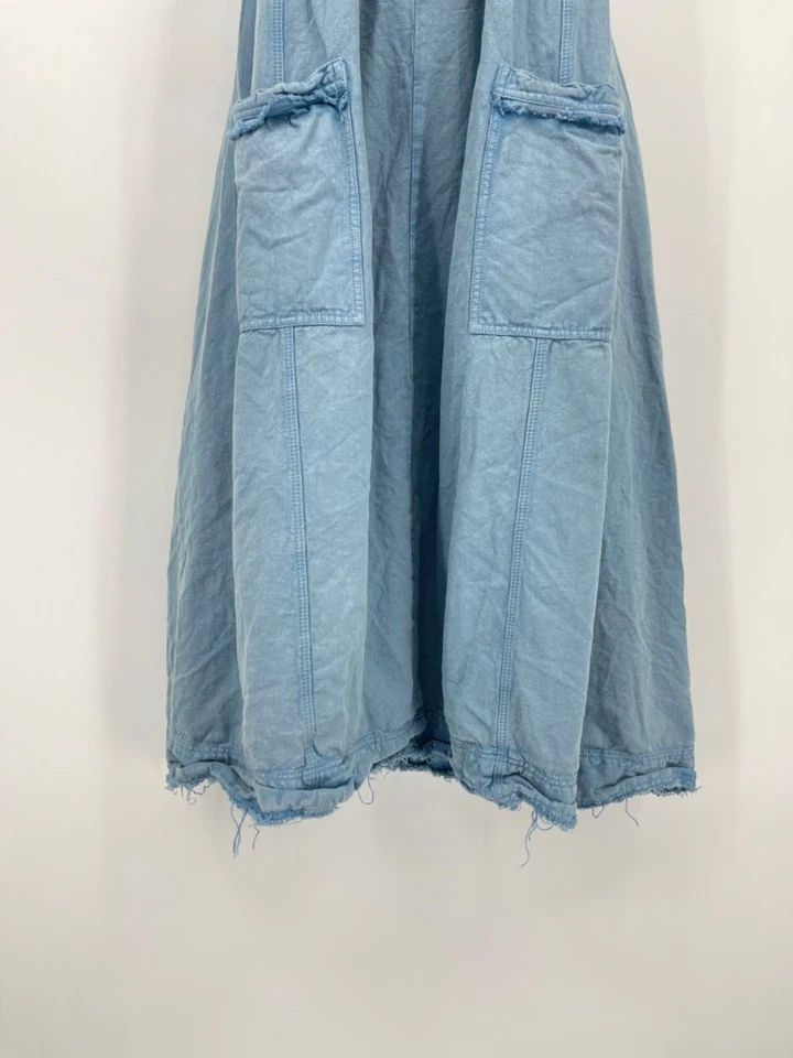 Vestido PILCRO Denim Manga Acampanada Sol Azul Bolsillos Cottagecore Anthro Mujer M Foto 2 de 4