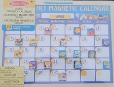 Melissa Doug Monthly Magnetic Calendar Wooden Educational Toy 112 Magnets