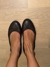 Tamaris Damen Ballerinas Schwarz Leder Gr. 37...