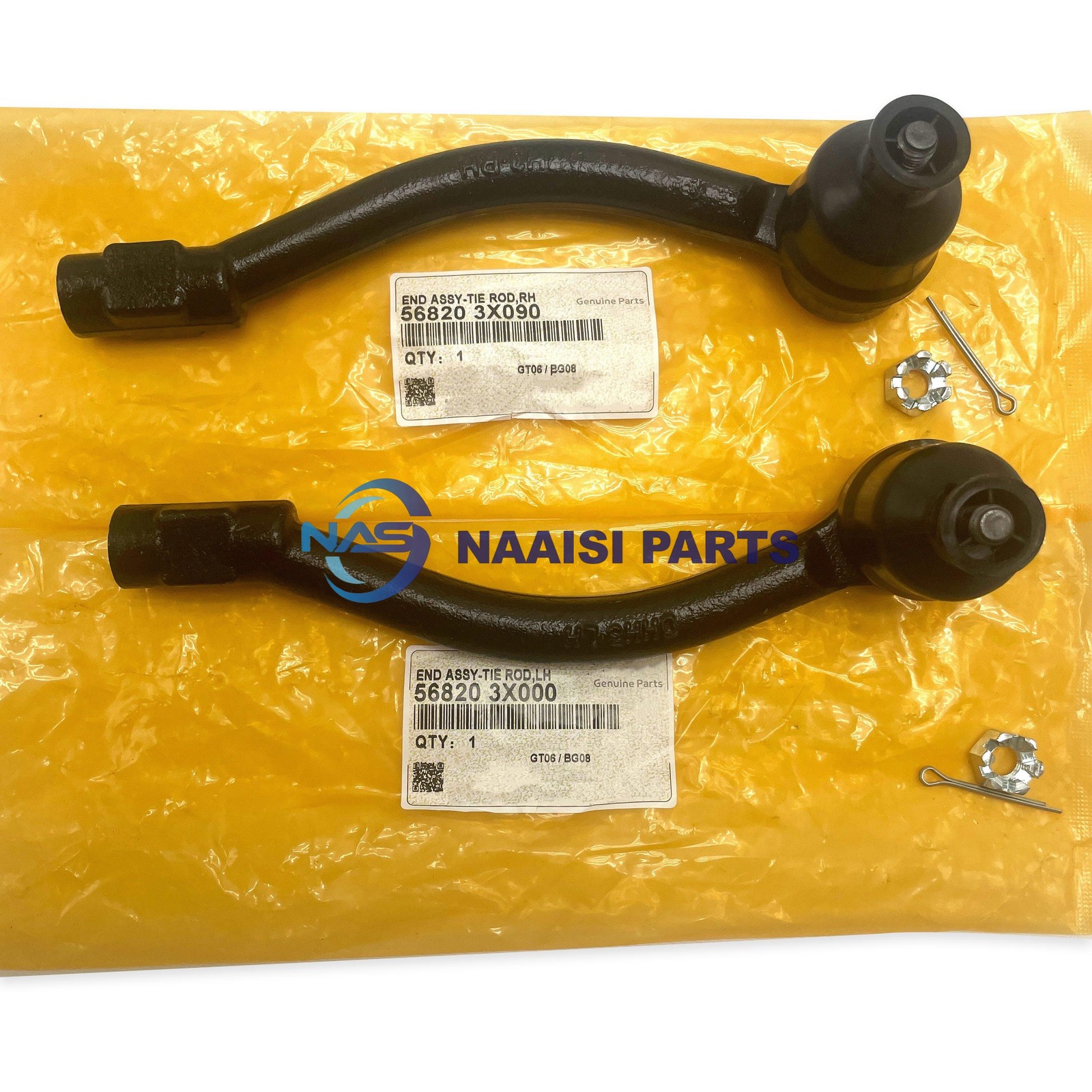 New 2pcs Outer Tie Rods For 12-17 Elantra Veloster 56820-3X000 56820-3X090 OEM