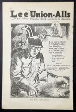 Lee Union-Alls Overalls 1920 print AD  The Most Popular Work Garment in America  