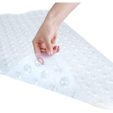 40x16 Non-Slip Vinyl Bath Mat with Suction Cups   Extra Large Safety Solution