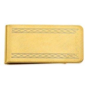 Authentic Gold-plated Kelly Waters with Engraveable Area Florentine Money Clip