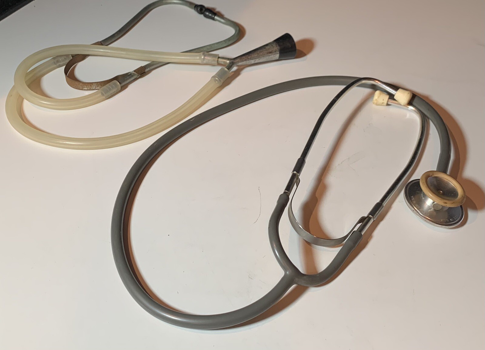 (2) Vintage Stethoscopes One Marked Made In USA For Display Or