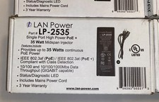 Lot of 5 LAN Power Single Port High Power/PoE Midspan Injector 35 watt LP-2535