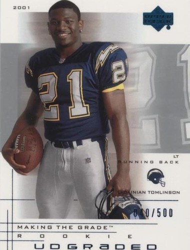 2001 Bowman Ladainian Tomlinson RC Senior Bowl Relic Auto ready to
