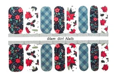 Poinsettia Party Christmas Nail Polish Strips / Nail Wraps / Nail Stickers
