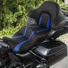 Driver Passenger Seat + King Backrest Fit For Harley Touring Electra Glide 14-23