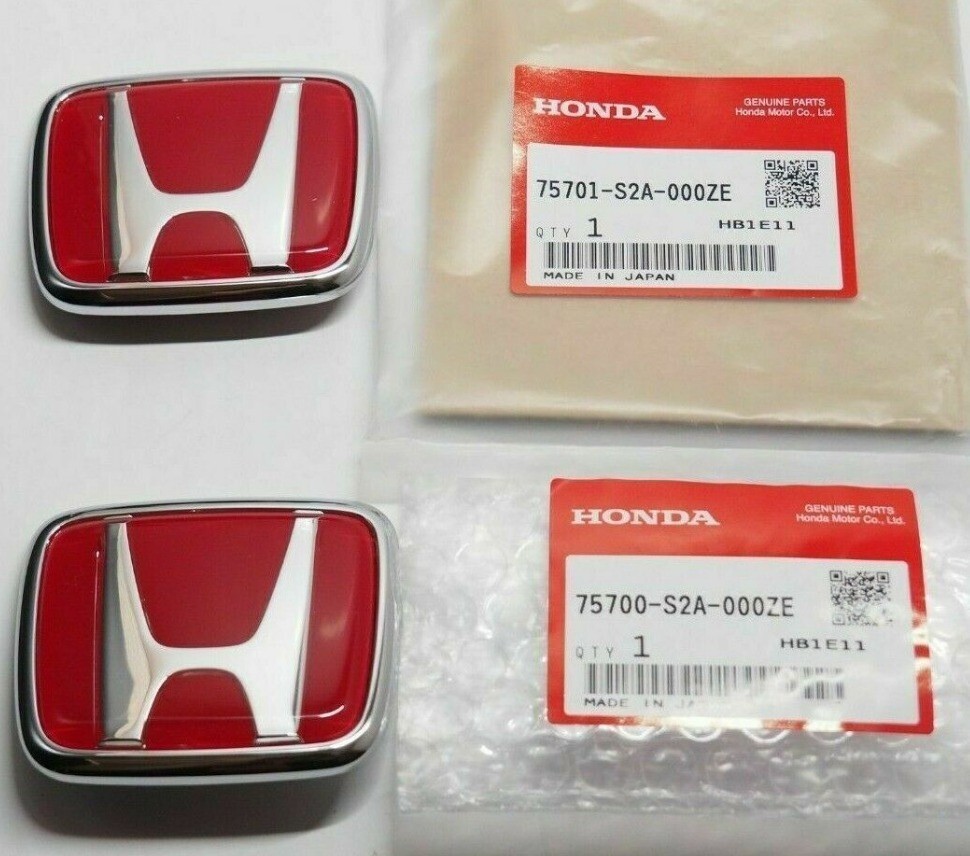 HONDA GENUINE S2000 Red Emblem Badge Set 75701-S2A-000ZE / 75700