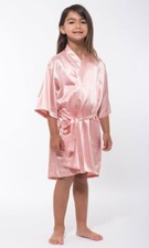 Kids Satin Robe, Girl's Size 10 Easter Pink Short V-Neck Girls Sleepwear New