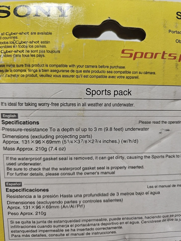 NOS NEW Sony SPK-SA Sports Pack Carrying Case for Sony S60, S80, S90 Cameras  - Image 4 of 4